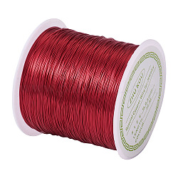 Filo di rame tondo filo di perline di rame per la creazione di gioielli, placcato di lunga durata, rosso, 0.3mm, circa 236.22 piedi (72 m)/rotolo