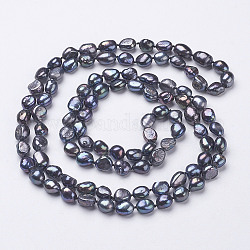 Collane di perline di perle naturali, nero, 46.4 pollice ~ 47.2 pollici (1180 mm ~ 1200 mm)