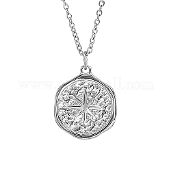 Star Stainless Steel Pendant Necklace with Cable Chains, Stainless Steel Color, 17.72 inch(45cm)