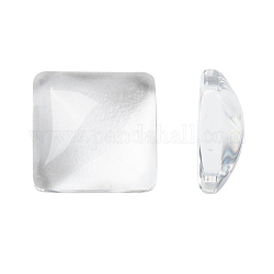 Claires cabochons carrés de verre transparents, 10x4mm