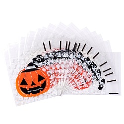 Rechteck-Plastiktüten aus Zellophan, für Halloween, weiß, 13x10 cm, einseitige Dicke: 0.035 mm, Innen Maßnahme: 10x10 cm, ca. 96~100 Stk. / Beutel