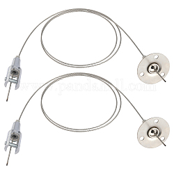 Câble métallique en acier, pour signe, corde fixe, platine, 1.5mm, 1 m / chapelet