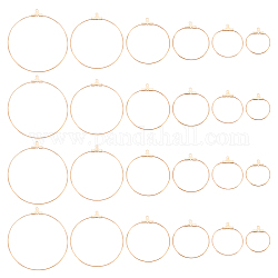 Dicosmetici 24 pz 6 stile 304 ciondoli in acciaio inossidabile, risultati dell'orecchino a cerchio, oro roso, 24~53x22~49x1.5mm, Foro: 1 mm, ago :0.8mm, 4pcs / style