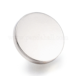 Кнопки сплава хвостовиком, 1-луночное, плоско-круглые, платина, 18x7 мм, отверстие : 2 мм