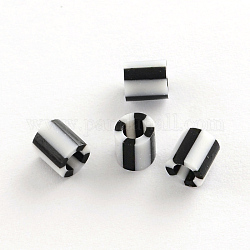 Recharges de perles à repasser en PE, colonne, noir, 5x5mm, Trou: 3mm, environ 8000 pcs/500 g
