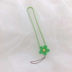 Силиконовый ремешок на запястье, ремешок на руку, значок для ключей камеры телефона, цветок, зеленый лайм, 10 см
