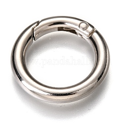 Anillos de la puerta del resorte de aleación de zinc, o anillos, Platino, 25x4mm, diámetro interior: 16.5 mm