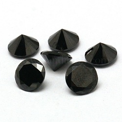 Forma de diamante de grado un cúbicos cabuchones zirconia, facetados, negro, 1.5mm