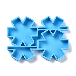 Moldes de silicona de decoración de paja de diy, moldes de resina, herramientas de molde de artesanía de arcilla, copo de nieve con enfermera titulada, azul, 98x116.5x12mm, diámetro interior: 21x51 mm y 51x49.5 mm
