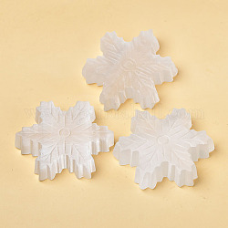 Gesso navidad copo de nieve figuras talladas, para la decoración del escritorio del hogar, Claro, 44x51x10mm