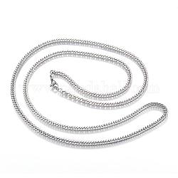 Collares de cadena de bordillo de 304 acero inoxidable, con cierre de langosta, color acero inoxidable, 29.5 pulgada (75 cm), 3.5mm