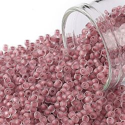 Toho runde Saatperlen, japanische Saatperlen, (771fm) Cranberry ausgekleidet Kristall Regenbogen matt, 11/0, 2.2 mm, Bohrung: 0.8 mm, ca. 135000 Stk. / Pfund