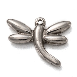 304 Stainless Steel Pendants, Dragonfly, Stainless Steel Color, 14x18.5x3.5mm, Hole: 1.2mm