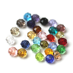 Perles d'imitation cristal autrichien, grade AAA, facette, octogone, couleur mixte, 10x7mm, Trou: 0.9~1mm