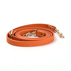 Bandoulière en cuir pu, fermoirs alliage pivotantes, pour accessoires de remplacement de sangles de sac, rouge-orange, 109.5~127.5x1.2 cm