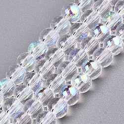 Chapelets de perles en verre électroplaqué, demi couleur ab plaqué, ronde, clair ab, 3mm, Trou: 0.5mm, Environ 295~297 pcs/chapelet, 26.77'' (68 cm)