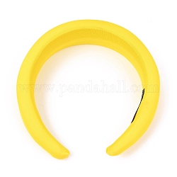 Polyester Sponge Thick Hairbands, for Women Bezel  Hair Accessories, Yellow, 15~40mm, Inner Diameter: 145x120mm