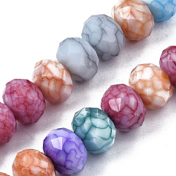 Cuisson opaque de perles de verre peintes, pierres d'imitation, facette, rondelle, colorées, 11~12x8.5mm, Trou: 1mm, Environ 45 pcs/chapelet, 15.55 pouce ~ 15.75 pouces (39.5~40 cm)
