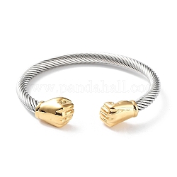 304 bracelet poing ouvert en acier inoxydable, or et acier inoxydable Couleur, diamètre intérieur: 2-1/2 pouce (6.4 cm)