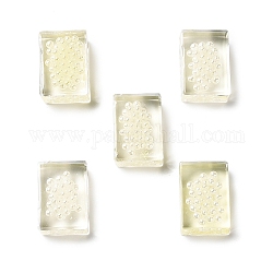 Perles en acrylique transparente, avec abs en plastique imitation perle, sans trou, rectangle, clair, 25x18x11mm