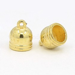 CCB Plastic Cord Ends, Golden, 13x10x10mm, Inner Diameter: 7mm, Hole: 2mm, about 930pcs/500g