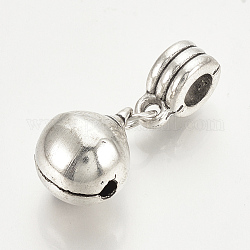 Fascini pendenti europei in lega, Ciondoli di grandi dimensioni, campana, argento antico, 30mm, Foro: 4.5 mm, campana: 15x11.5 mm