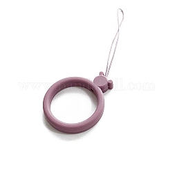 Silikon-Handy-Fingerringe, Fingerring kurze hängende Lanyards, alte Rose, 9.8 cm, Ring: 30 mm