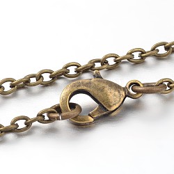 Iron Cable Chain Necklace Making, with Lobster Claw Clasps, Antique Bronze, 24 inch
