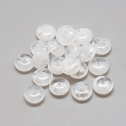 Perles acryliques, style de pierres fines imitation, Couleur de deux tons, rondelle, blanc clair, 10x5.5mm, Trou: 2mm