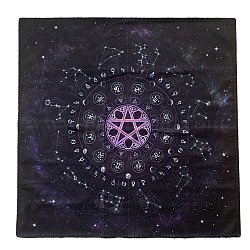 Tapis d'autel en velours, ciel étoilé pour la divination, 12 nappe constellations, tissu de carte de tarot, violet, 640x640mm