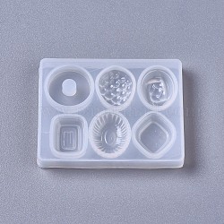 Moldes de silicona, moldes de resina, para resina uv, fabricación de joyas de resina epoxi, caramelo, blanco, 48x37x6mm