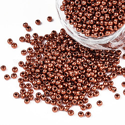 Perline di semi di vetro colorate 11/0 grado, tondo, sienna, 2.3x1.5mm, Foro: 1 mm, circa 5300pcs/50g