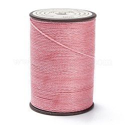 Ficelle ronde en fil de polyester ciré, cordon micro macramé, cordon torsadé, pour la couture de cuir, flamant, 0.65mm, environ 87.48 yards (80 m)/rouleau