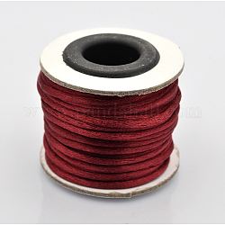 Cordons fil de nylon tressé rond de fabrication de noeuds chinois de macrame rattail, rouge foncé, 2mm, environ 10.93 yards (10 m)/rouleau