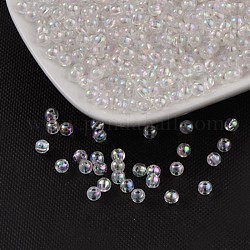 Perle acriliche trasparenti ecologiche, tondo, ab colore, chiaro ab, 4mm, Foro: 1.5 mm, circa 1700pcs/50g