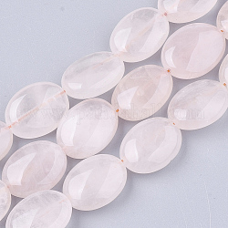 Natural Rose Quartz Beads Strands, Oval, 16x12x5.5~6.5mm, Hole: 1mm, about 25~26pcs/strand, 15.7 inch