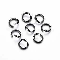304 Edelstahl offenen Ringe springen, Elektrophorese schwarz, 21 Gauge, 5x0.7 mm, Innendurchmesser: 3.6 mm