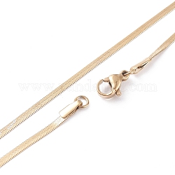 Vacuum Plating 304 Stainless Steel Snake Chains Necklaces, with Lobster Clasps, Golden, 17.7 inch(45cm), 2mm