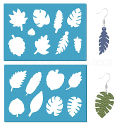 GORGECRAFT 2 Styles Tropical Leaf Stencil Leaves Earrings Making Template Reusable Maple Leaf Plant Wall Stencil Botanical Leaves Templates Set for Earrings Necklace Making Jewelry Crafts Bracelets