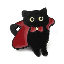 Épingles en émail de chat, badge en alliage noir pour vêtements de sac à dos, vêtements, 28.5x26x1.3mm