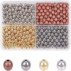 CCB perles en plastique, pour le bricolage fabrication de bijoux, ronde, couleur mixte, 8x7mm, Trou: 2mm, 4 couleurs, 200 pcs / couleur, 800 pcs / boîte