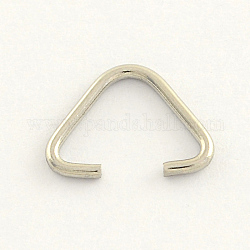304 anelli triangolari in acciaio inossidabile, fermagli fibbia, adatto per perle forate, tessitura, borse a tracolla, colore acciaio inossidabile, 10x13x1mm