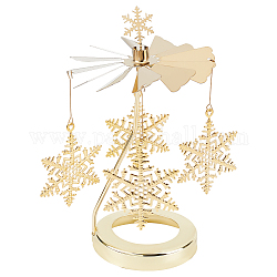 Portacandele tealight a 430 e 201 candelieri rotanti in acciaio inox, con fiocco di neve in ferro, per la decorazione della festa di Natale del matrimonio, oro, 7.8x12cm