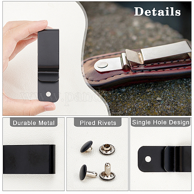 Wholesale SUPERFINDINGS 15 Sets Leather Belt Clip Holster Clips Metal Belt  Clips Rectangle Spring Clasp Hook Holster Sheath Clip Clasp for Pouches  Belt Bag Leather Crafts DIY 