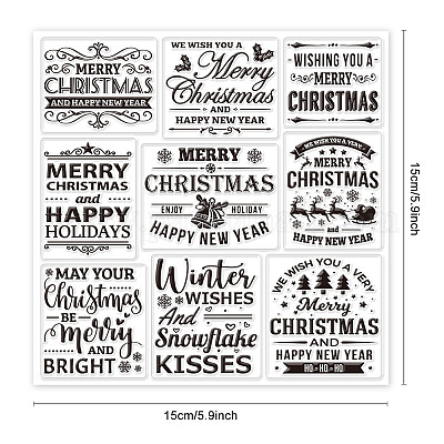 Christmas Greeting Words Clear Stamps for Card Making Snowflakes
