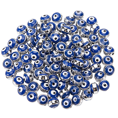 Wholesale NBEADS 100 Pcs Enamel Evil Eye Beads 