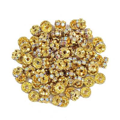 Messing Strass Zwischen perlen&nbsp;RSB028NF-02G-1