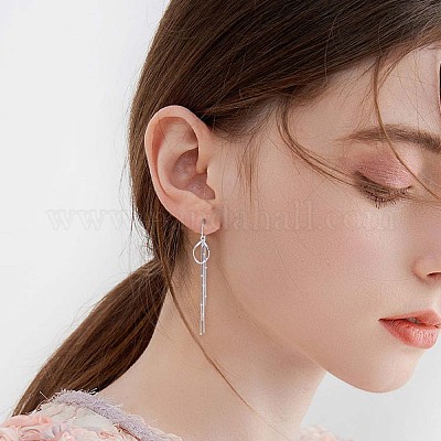 Orecchini A Cerchio Pendenti In Argento 925 Placcato Oro Con Cristalli CZ Multicolore - 15x10 Mm - 4