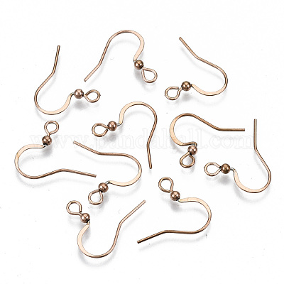 304 Stainless Steel French Earring Hooks, Flat Earring Hooks, Ear Wire,  with Horizontal Loop, Stainless Steel Color, 15~17x18mm, Hole: 2mm, 21  Gauge