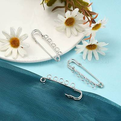Safety Pin Brooch With Loops For Crafting Charms Accessories